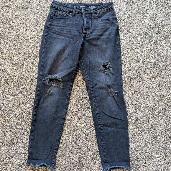 Old Navy High Rise OG Straight Black Wash Jeans Size 4 - Picture 1 of 3